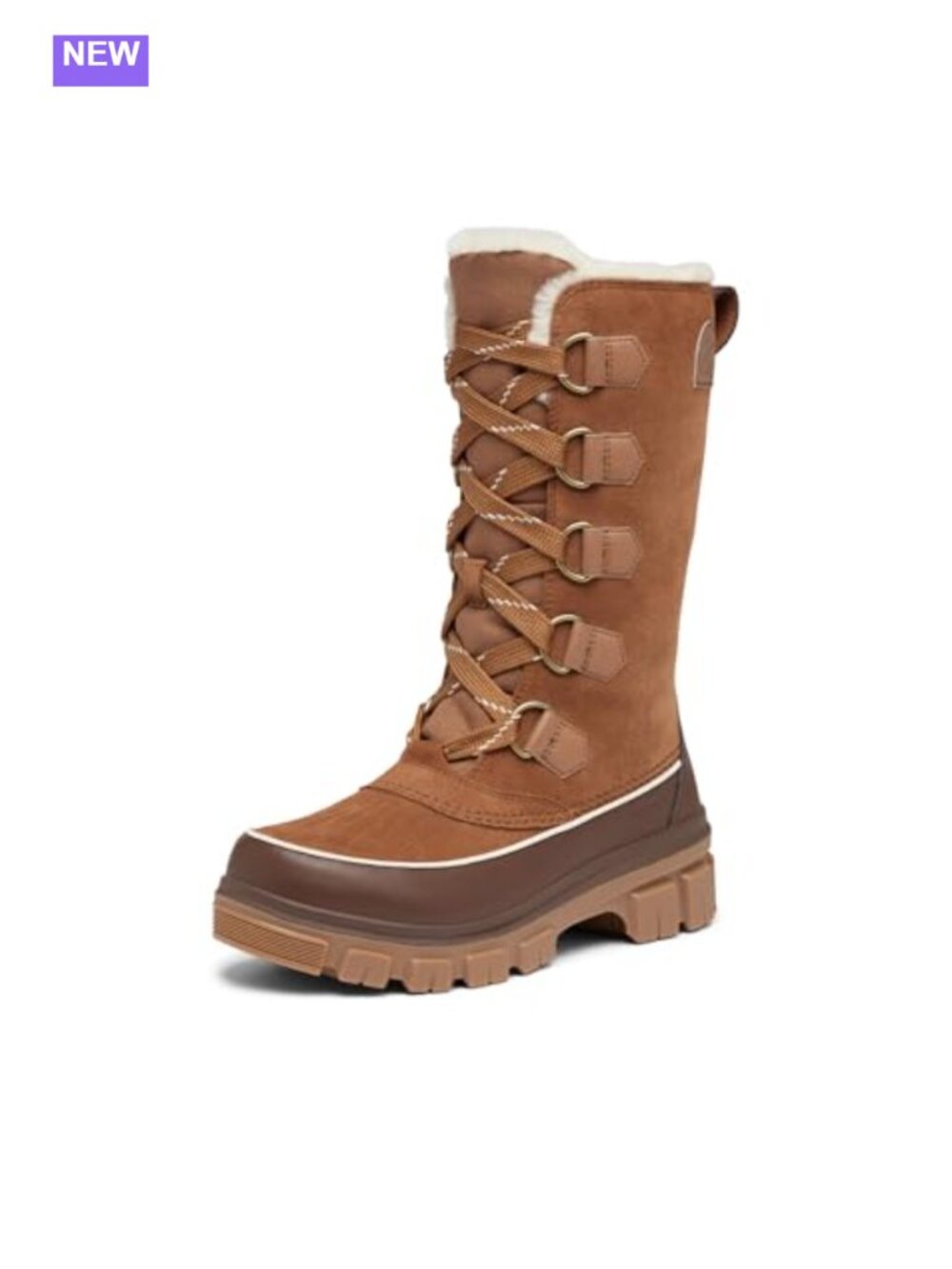 Waterproof Suede Tall Winter Snow Boots Faux Fur Collar Insulated